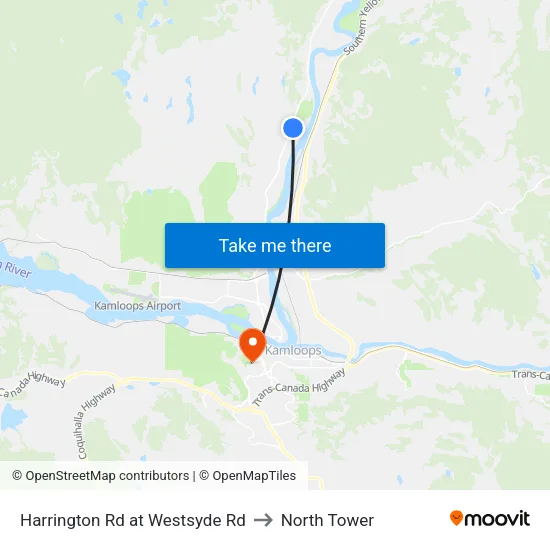 Harrington Rd at Westsyde Rd to North Tower map