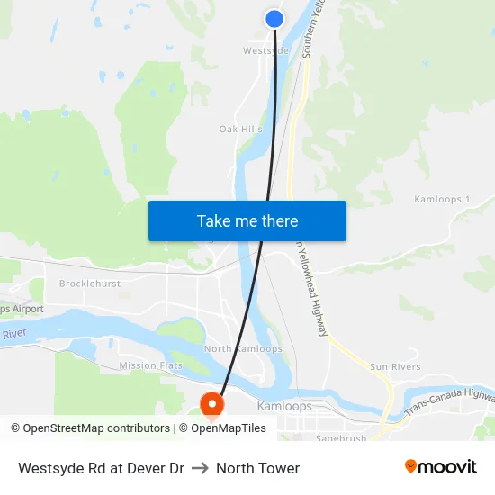Westsyde Rd at Dever Dr to North Tower map