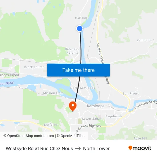 Westsyde Rd at Rue Chez Nous to North Tower map
