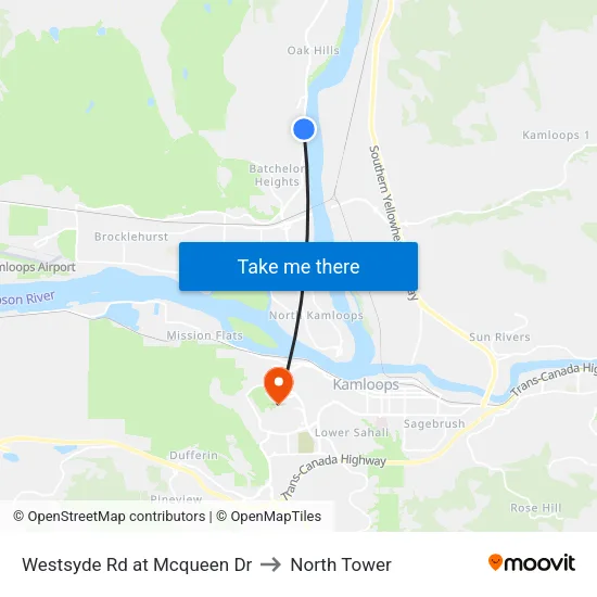 Westsyde Rd at Mcqueen Dr to North Tower map