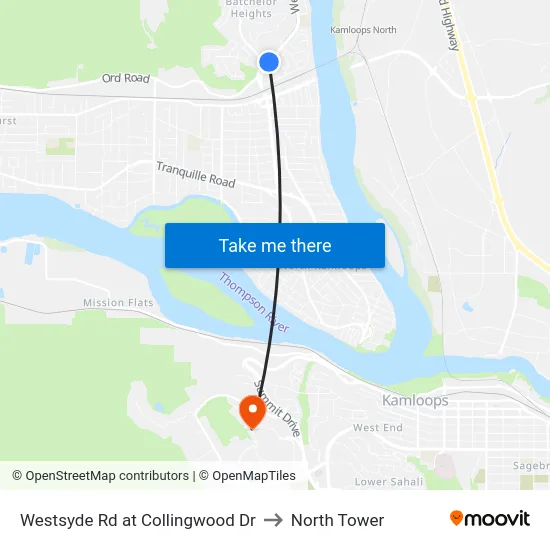 Westsyde Rd at Collingwood Dr to North Tower map