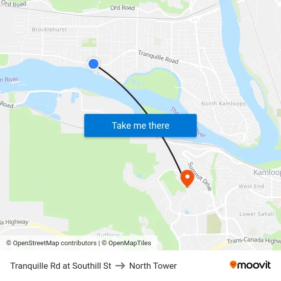 Tranquille Rd at Southill St to North Tower map