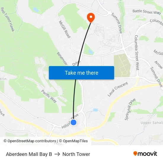 Aberdeen Mall Bay B to North Tower map