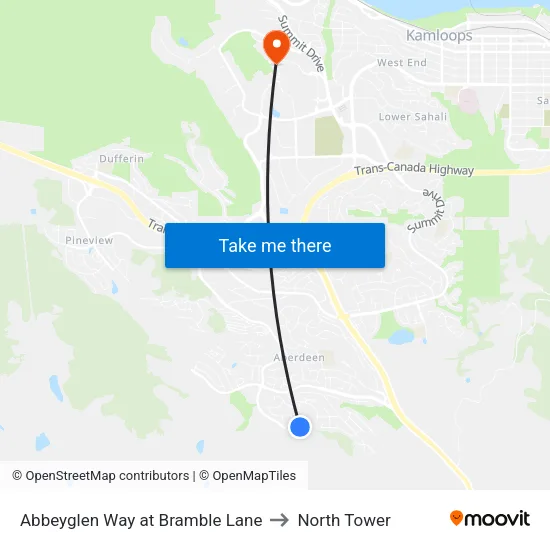 Abbeyglen Way at Bramble Lane to North Tower map