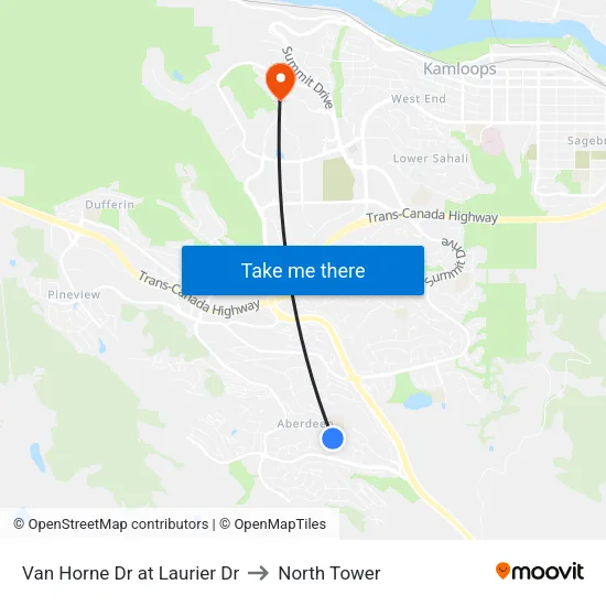Van Horne Dr at Laurier Dr to North Tower map