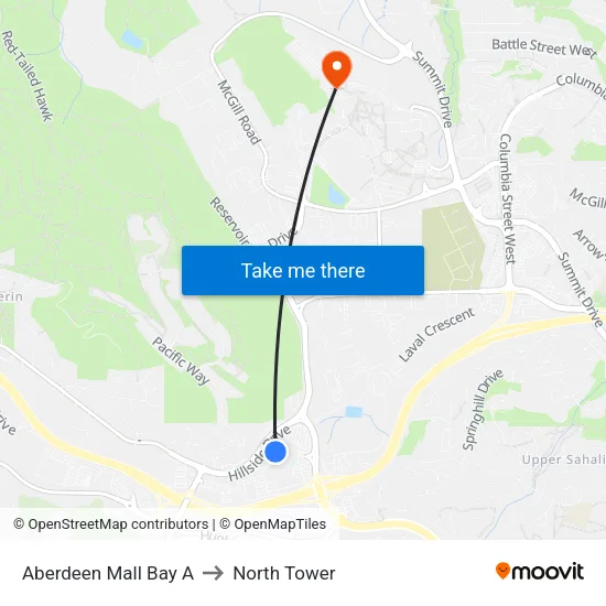 Aberdeen Mall Bay A to North Tower map