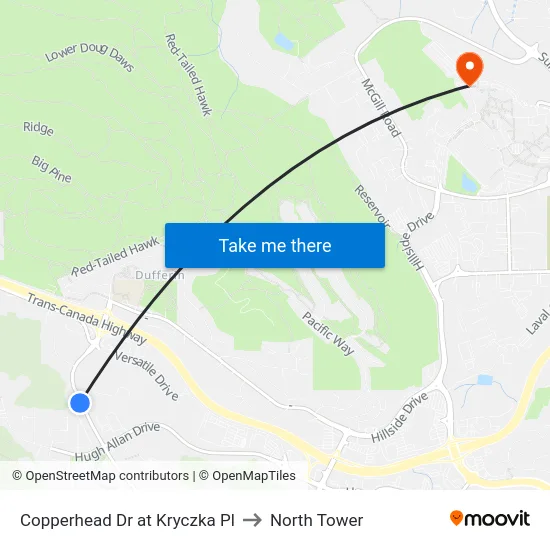 Copperhead Dr at Kryczka Pl to North Tower map