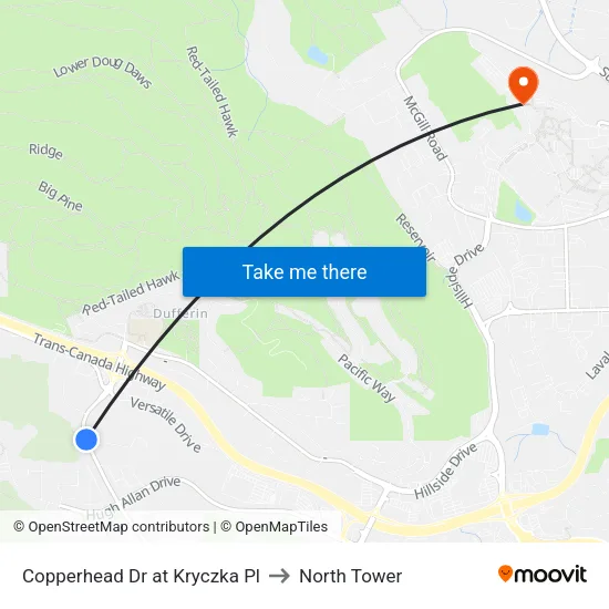 Copperhead Dr at Kryczka Pl to North Tower map