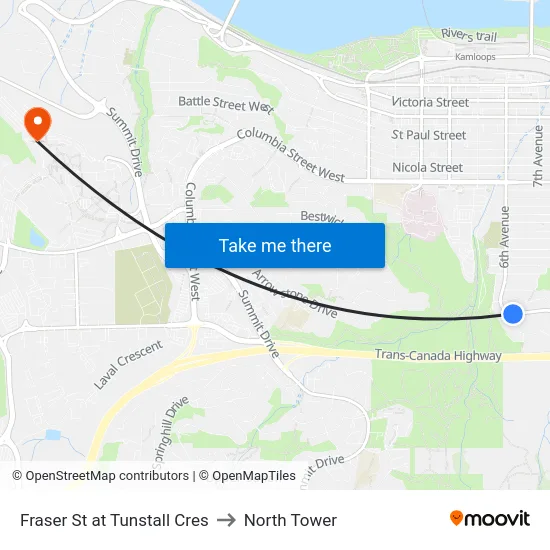 Fraser St at Tunstall Cres to North Tower map