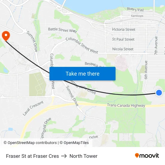 Fraser St at Fraser Cres to North Tower map