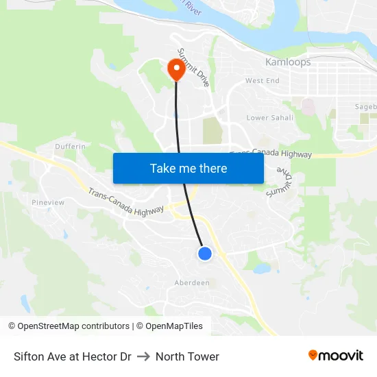Sifton Ave at Hector Dr to North Tower map