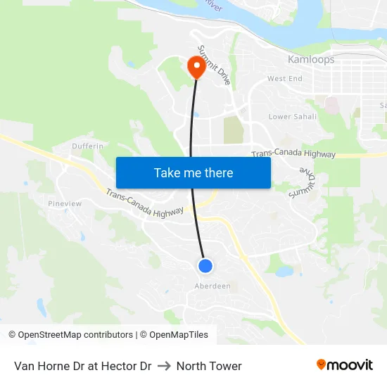 Van Horne Dr at Hector Dr to North Tower map
