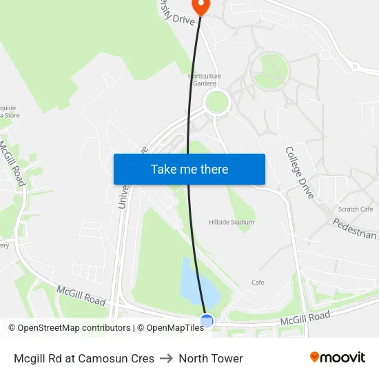 Mcgill Rd at Camosun Cres to North Tower map