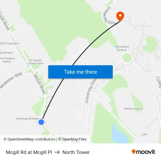 Mcgill Rd at Mcgill Pl to North Tower map