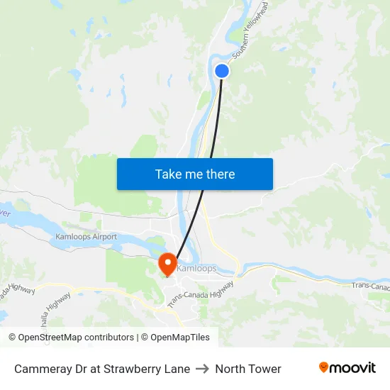 Cammeray Dr at Strawberry Lane to North Tower map