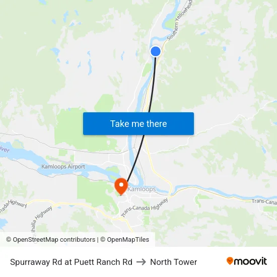 Spurraway Rd at Puett Ranch Rd to North Tower map