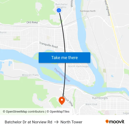 Batchelor Dr at Norview Rd to North Tower map