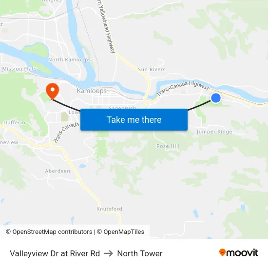 Valleyview Dr at River Rd to North Tower map