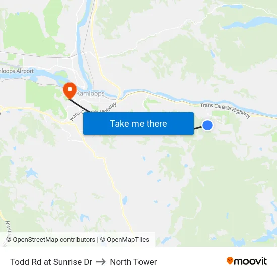 Todd Rd at Sunrise Dr to North Tower map