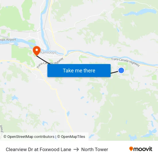 Clearview Dr at Foxwood Lane to North Tower map