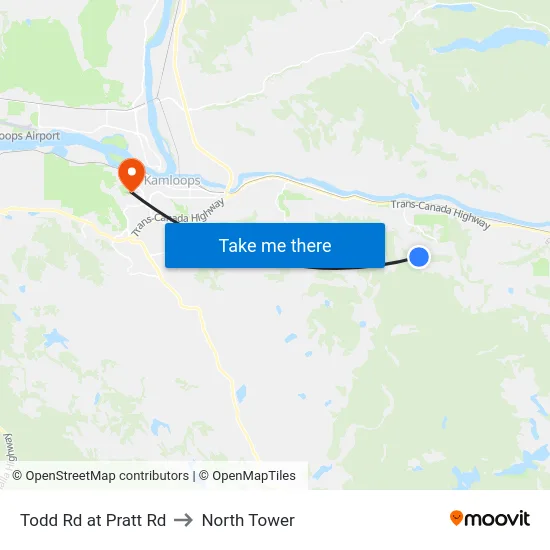 Todd Rd at Pratt Rd to North Tower map