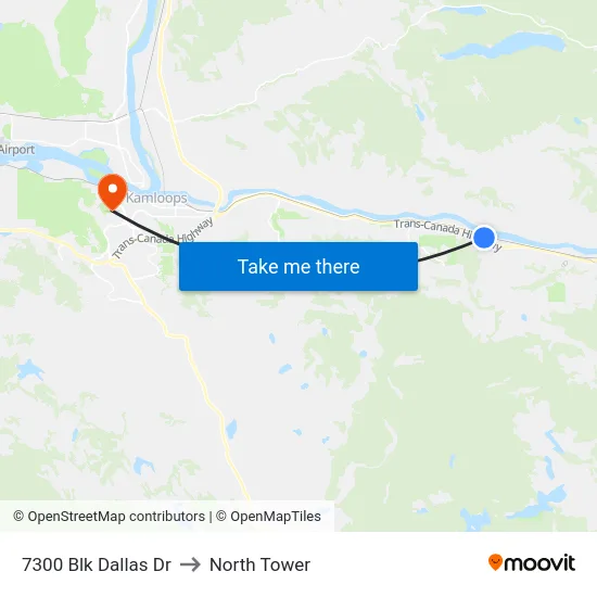 7300 Blk Dallas Dr to North Tower map