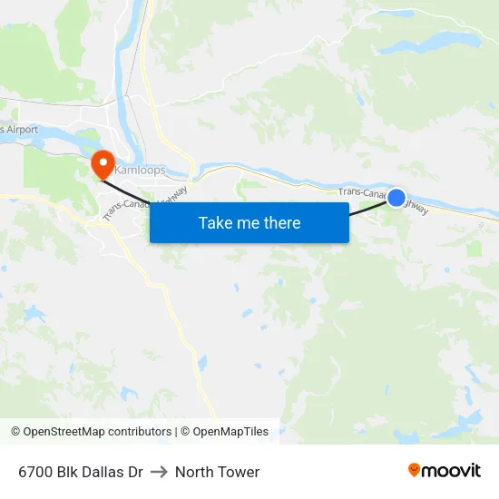 6700 Blk Dallas Dr to North Tower map