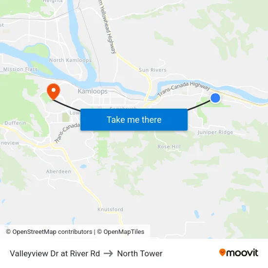 Valleyview Dr at River Rd to North Tower map