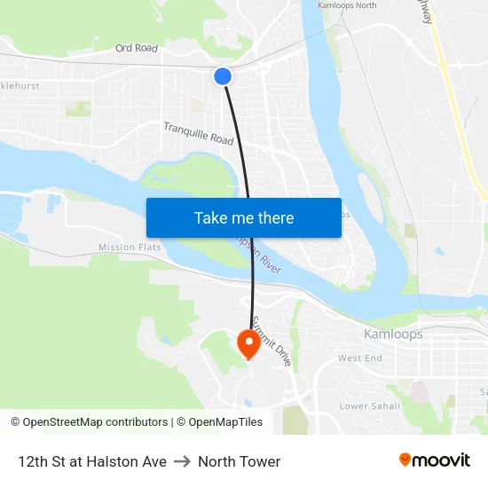 12th St at Halston Ave to North Tower map