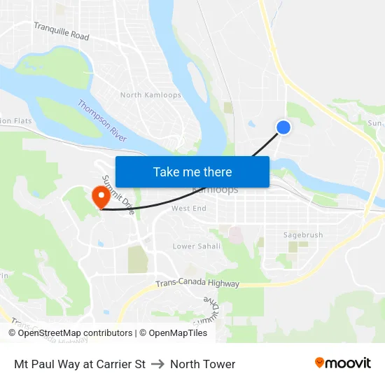 Mt Paul Way at Carrier St to North Tower map