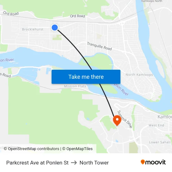 Parkcrest Ave at Ponlen St to North Tower map