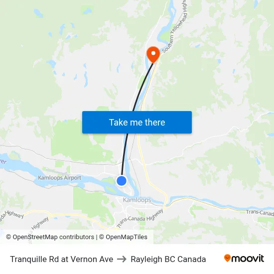 Tranquille Rd at Vernon Ave to Rayleigh BC Canada map