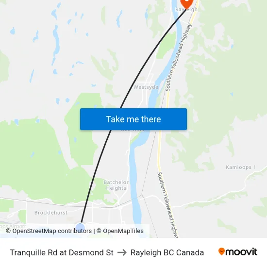 Tranquille Rd at Desmond St to Rayleigh BC Canada map