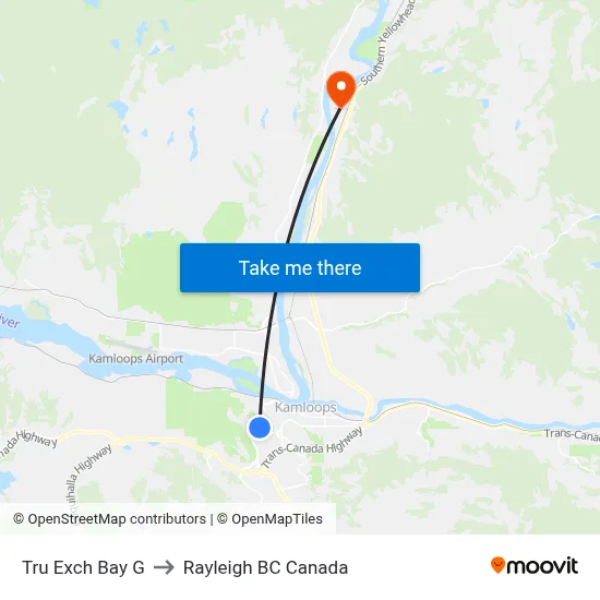 Tru Exch Bay G to Rayleigh BC Canada map
