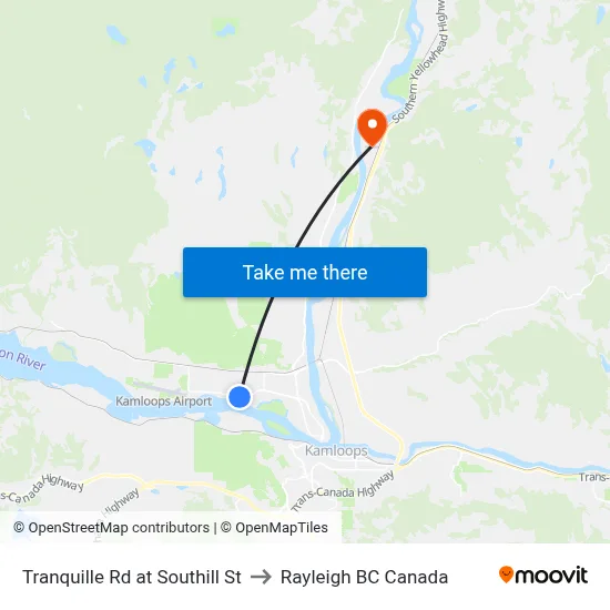 Tranquille Rd at Southill St to Rayleigh BC Canada map
