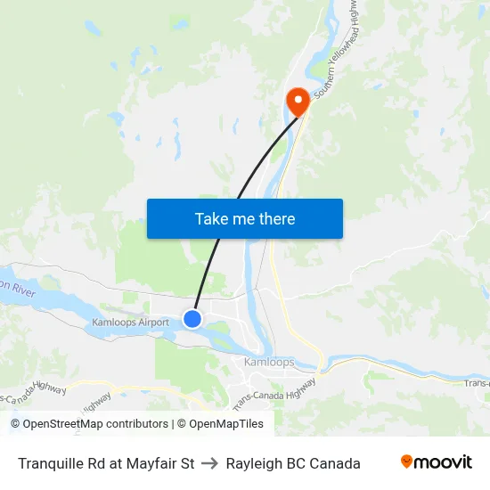 Tranquille Rd at Mayfair St to Rayleigh BC Canada map