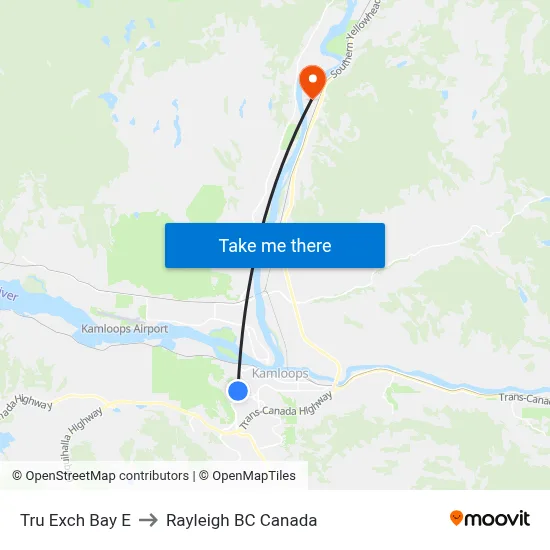 Tru Exch Bay E to Rayleigh BC Canada map