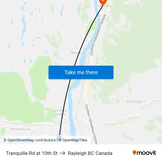 Tranquille Rd at 10th St to Rayleigh BC Canada map