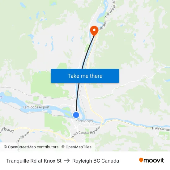 Tranquille Rd at Knox St to Rayleigh BC Canada map