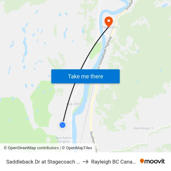 Saddleback Dr at Stagecoach Dr to Rayleigh BC Canada map