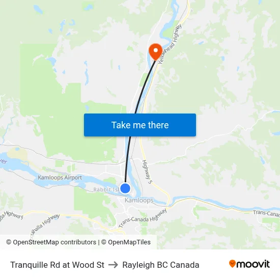 Tranquille Rd at Wood St to Rayleigh BC Canada map