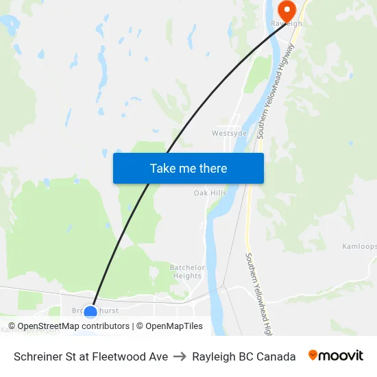 Schreiner St at Fleetwood Ave to Rayleigh BC Canada map