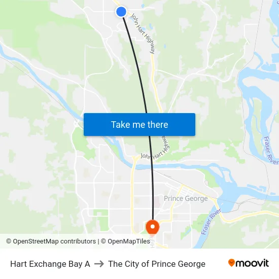 Hart Exchange Bay A to The City of Prince George map