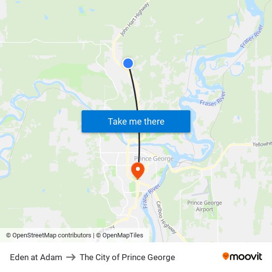 Eden at Adam to The City of Prince George map