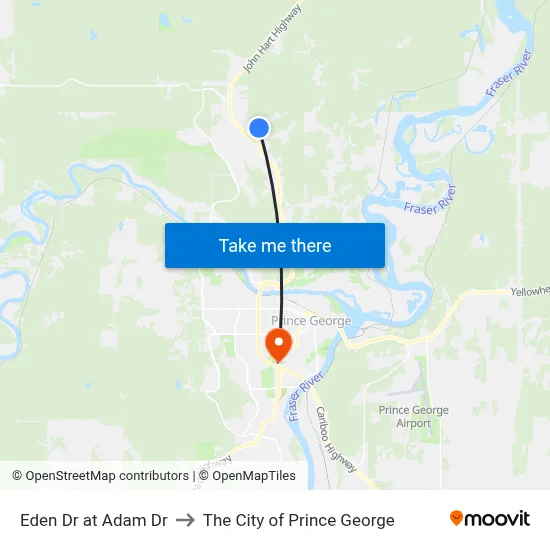 Eden Dr at Adam Dr to The City of Prince George map