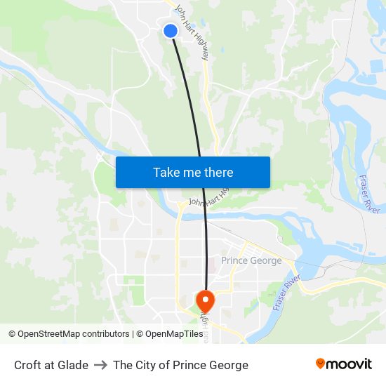 Croft at Glade to The City of Prince George map