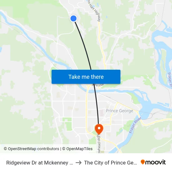 Ridgeview Dr at Mckenney Cres to The City of Prince George map
