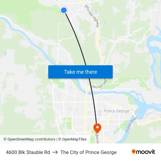 4600 Blk Stauble Rd to The City of Prince George map