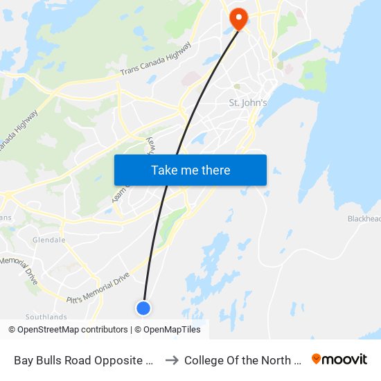 Bay Bulls Road Opposite Civic 355 to College Of the North Atlantic map