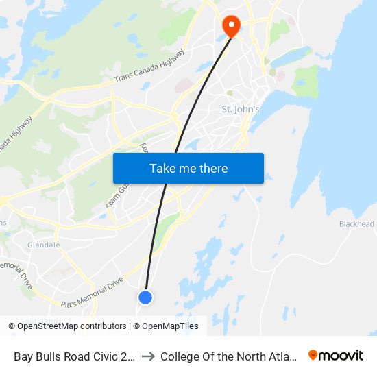 Bay Bulls Road Civic 279 to College Of the North Atlantic map